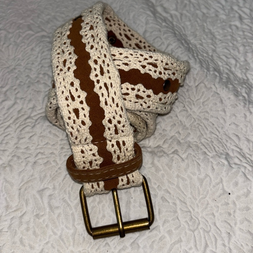Unbranded Faux Suede Lace & Button Detail Belt